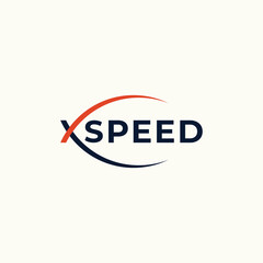 Letter X Speed text logo vector concept