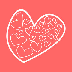 valentines day card background with hearts