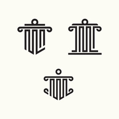 Law logo vector concept illustration