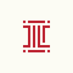 Law Red  logo vector concept illustration