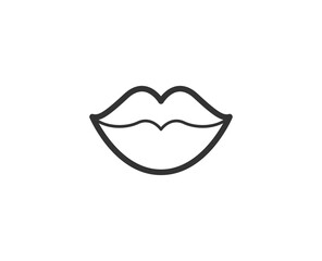 Mouth icon. Valentine's day black line sign. Premium quality graphic design pictogram. Outline symbol icon for web design, website and mobile app on white background. Monochrome holidays icon