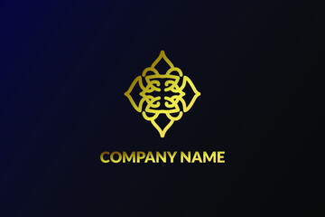 Luxury Abstract Logo Design with gold color