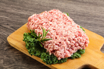 Raw pork minced meat for cooking