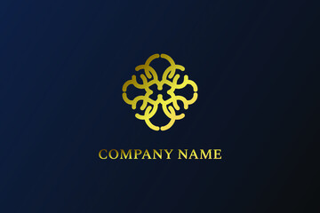 Luxury Abstract Logo Design with gold color