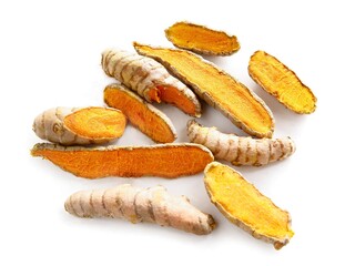 raw curcuma roots for prepare tasty spice