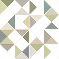 trendy tile ceramic, seamless vector pattern modern style, triangular multicolored tile design