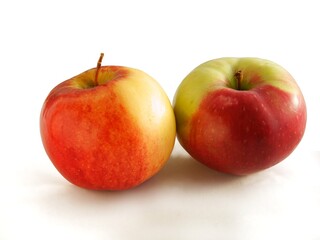 red and yellow sweet apples close up