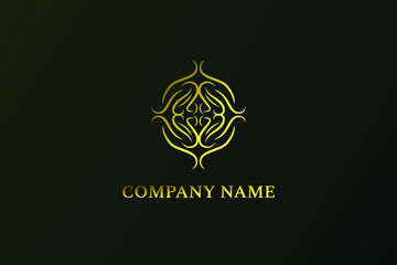 Luxury Abstract Logo Design with gold color