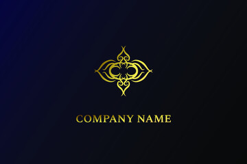 Luxury Abstract Logo Design with gold color