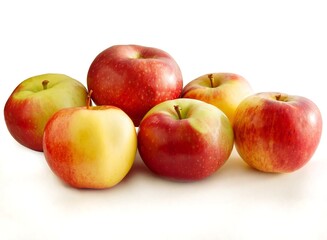 red and yellow sweet apples close up