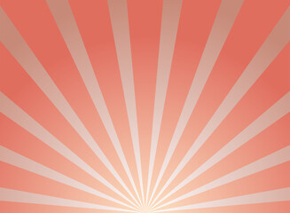 Sunlight rays horizontal background. Bright red color burst background.