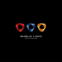 shield masculine 3d color logo icon, creative profesional logo design - obrazy, fototapety, plakaty