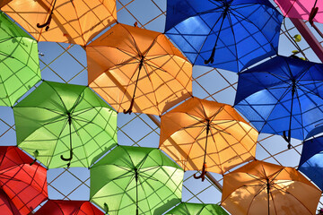 Beautiful colorful umbrellas in Dubai