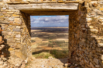 Alcazaba de Reina, Moorish fortress over village of Reina, Badajoz, Spain