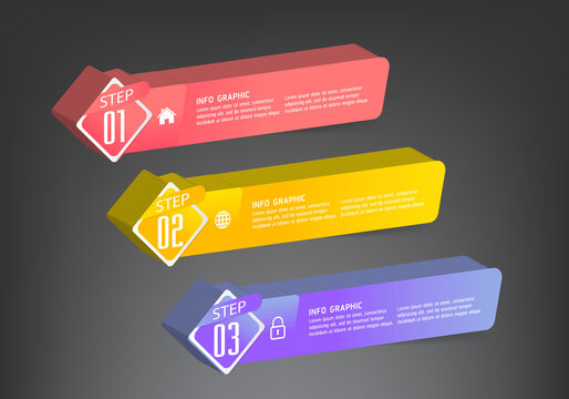 3d modern text box template, banner Infographics