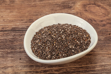 Seasoning chia seeds in the bowl