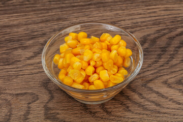Sweet corn seeds in the bowl