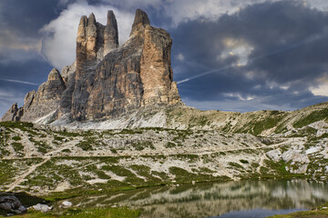 Three Lavaredo's peaks in the Dolomites mountains