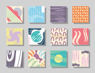 Obraz premium Abstract pattern backgrounds symbol collection vector design