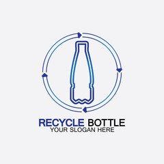 Recycle plastic bottle logo icon vector illustration design.Bottle with recycle symbol. Plastic recycling symbol flat icon-vector illustration