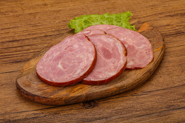 Slices of pork meat ham