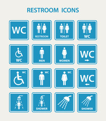 Fototapeta premium Restroom icons with man and women. EPS10 vector illustration.