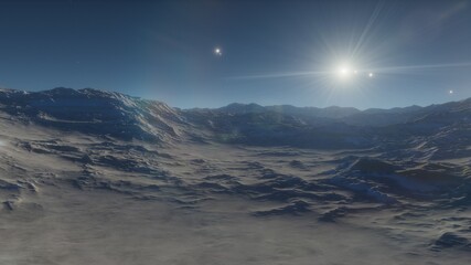 science fiction illustration, beautiful space background, a computer-generated surface, a fantasy world 3d render
