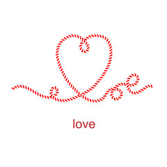 Valentines day design with line art drawing heart and love phrase isolated on white background. Vector illustration for banner, template, poster, web, app, valentine's card, wedding.