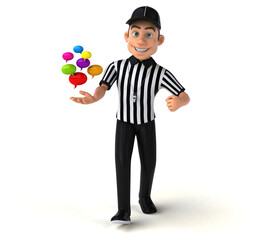 Fun 3D Illustration of an american Referee