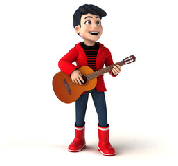 Fun 3D cartoon teenage boy