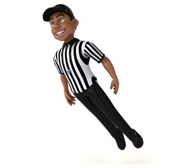 Fun 3D Illustration of an american Referee