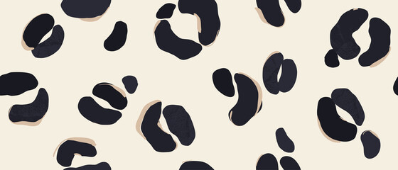 Modern minimalist pattern with leopard skin. Fashionable template for design.