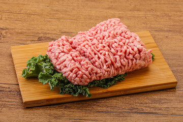 Raw pork minced meat for cooking
