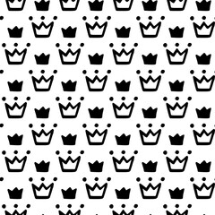Seamless crown pattern. Vector illustration
