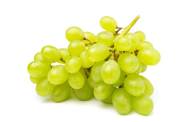 Green grape bunch isolated on white background.