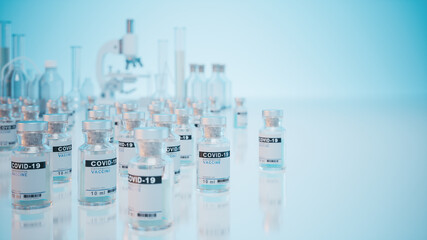 Ampoules with Covid-19 vaccine.
