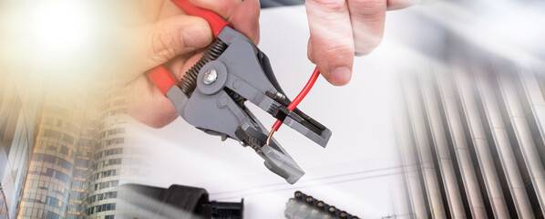 Electric wire stripping; multiple exposure