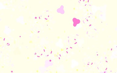 Light Pink, Yellow vector texture with abstract forms.