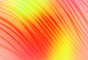 Obraz premium Light Red, Yellow vector background with bent lines.