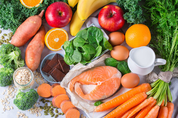 Asthma, respiratory relieving food rich in vitamin d, beta-carotene, magnesium