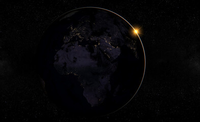 Planet Earth as seen from space, 3D illustration