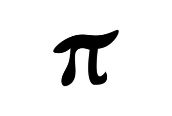 Pi icon on background. Vector drawing.
