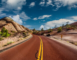 Empty scenic highway in Utah