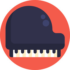 Piano top view icon. Line, glyph and filled outline colorful version, Grand piano outline and filled vector sign. Symbol, logo illustration.