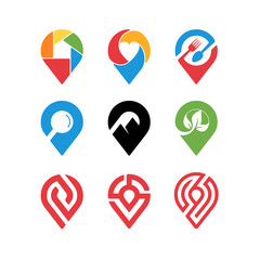 Pin mark logo icon design collection