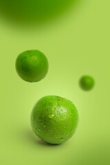 Fresh lime isolated on white background