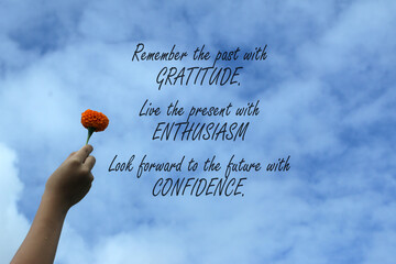 Inspirational quote - Remember the past with gratitude, live the present with enthusiasm, look...