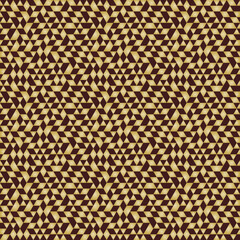 Geometric vector pattern with brown and golden triangles. Geometric modern ornament. Seamless abstract background