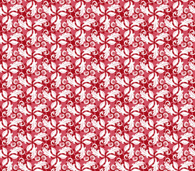 Floral ornament. Seamless abstract classic background with white flowers. Pattern with repeating floral elements. Ornament for fabric, wallpaper and packaging