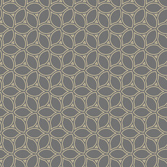 Seamless ornament. Modern gray and golden background. Geometric modern pattern